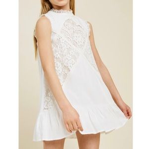 Girls - White Ruffle Lace Swing Dress